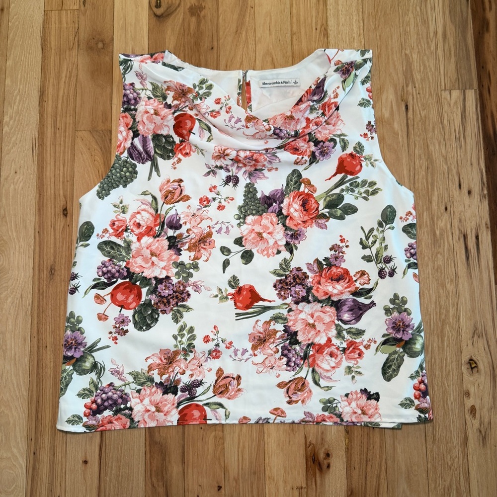 Abercrombie & Fitch Cowl Neck Floral Tank Blouse